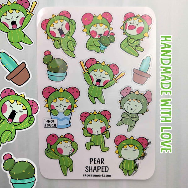 Product photo of my sticker sheet "Pear Shaped"